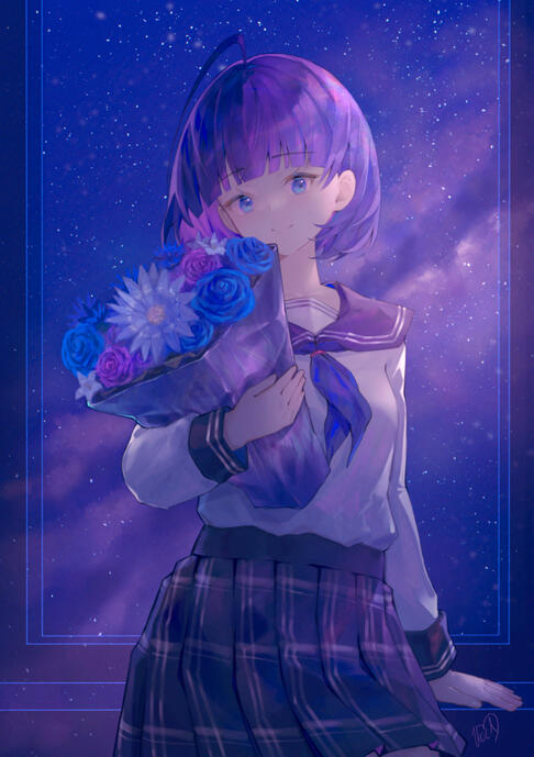 (original) girl and flower
